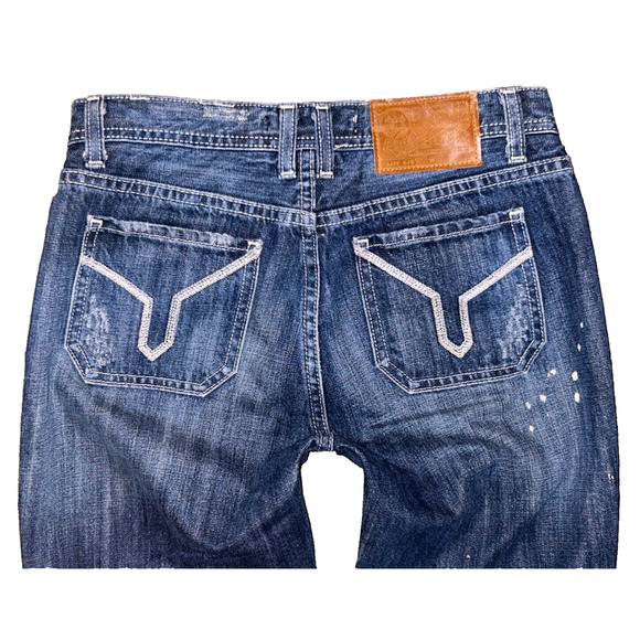 Vigoss The Ritz Relaxed Boyfriend Distressed Destroyed Bleached Jeans Size 26 - Picture 3 of 4